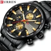 CURREN Mens Watches Top Brand Luxury Blue Steel Quartz 2022 Chronograph Waterproof Watch Business Full Steel Men Watch Clock ► Photo 1/6