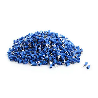 

1000PCS Blue Insulated Furcate Fork Terminals Cable Lug AWG16-14 SV1.25-4