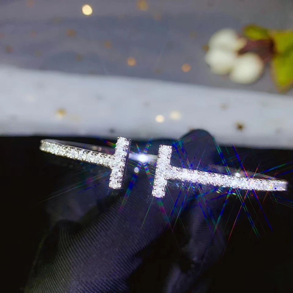 Роскошный блестящий браслет из муассанита с драгоценным камнем для женщин, 92 Серебряные вечерние ювелирные изделия, отличный подарок, натуральный драгоценный камень, блестящий, лучше, чем бриллиант