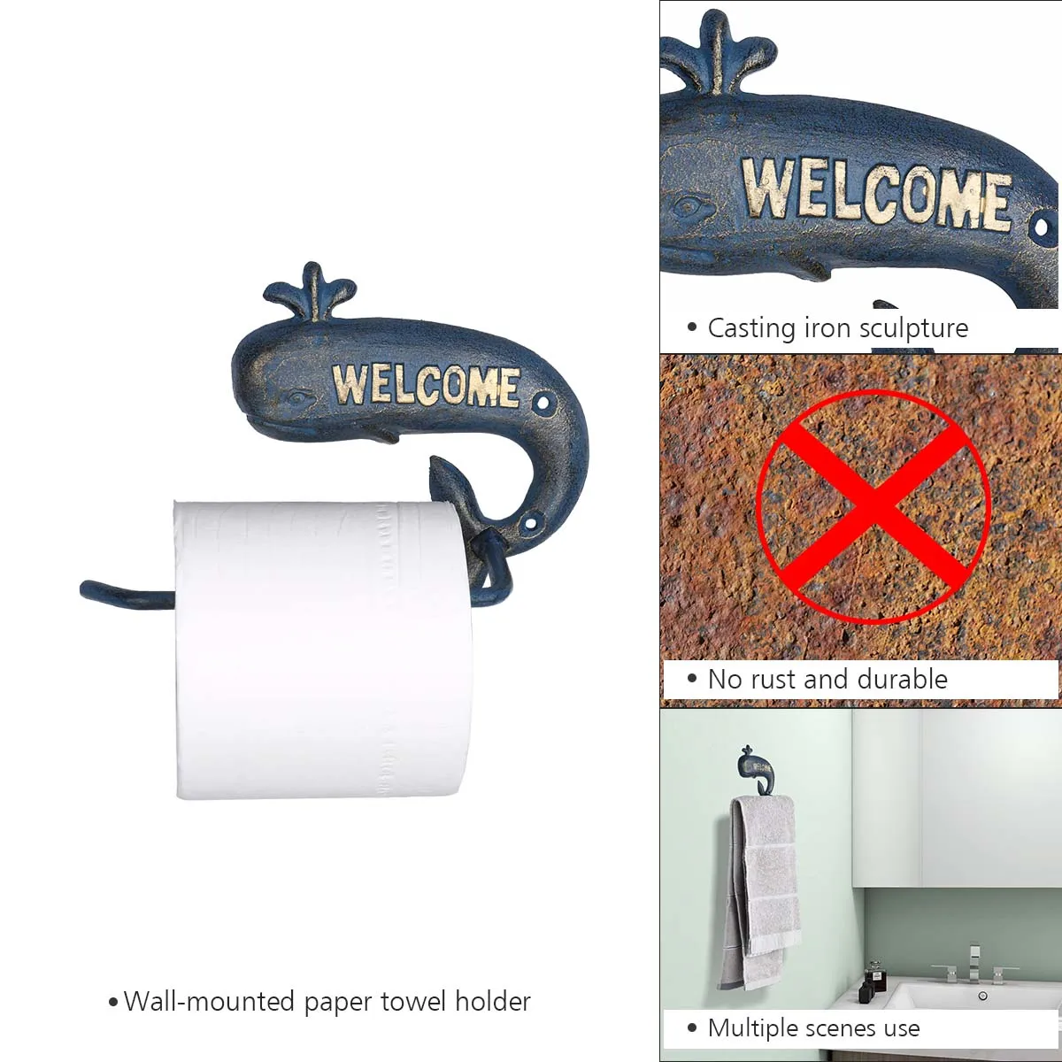 Welcome Toilet Paper Roll Tower Holder Stand