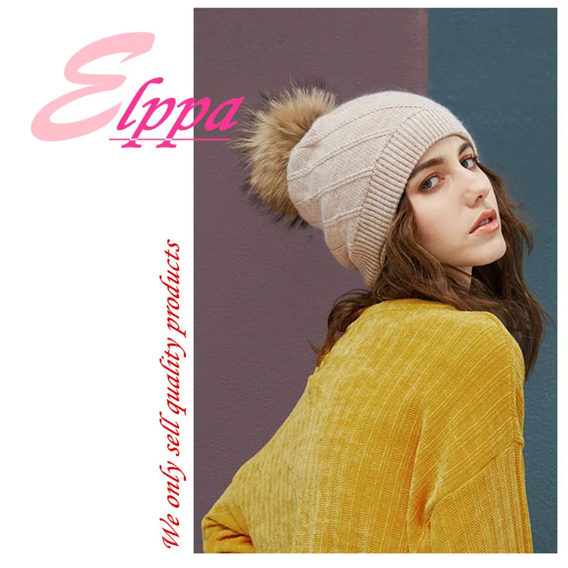 

Autumn and winter new women twill wool hat ladies thicken keep warm soft rabbit hair knitting colorfast anti-pilling hat