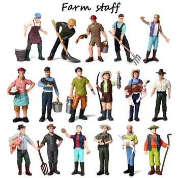 

Simulated farm worker models solid farmhouse workman figures lifelike farmland life toys realistic farm breeder farm vet toy