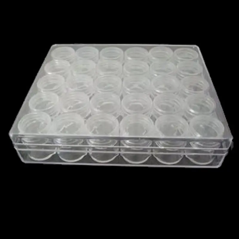 

30 Slots Round Transparent Diamond Painting Accessory Tools Jewelry Storage Box Case Cross Stitch Tools Organize Box 2019