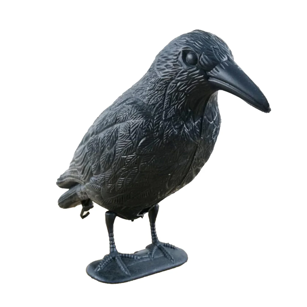 

Crow Decoy Flocked Flock Coated Shell + Feet Stake Crow Bird Decoy Hunting