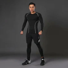 Набор для тренировок MMA, бодибилдинг, тренировочные штаны, Мужская футболка, штаны для бега, мужские, Рашгард, термобелье, компрессионное нижнее белье, комплект одежды