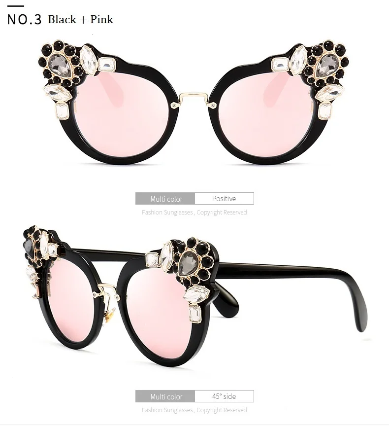 Модные элегантные женские солнцезащитные очки "кошачий глаз", стразы, фирменный дизайн, роскошные черные розовые солнцезащитные очки, женские летние очки
