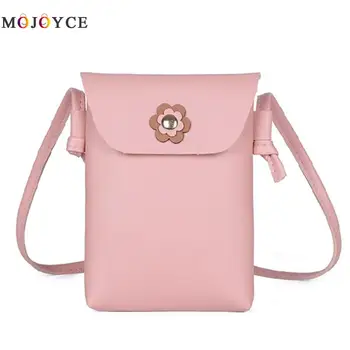 

Fashion Flower Decor PU Leather Crossbody Bags for Women Elegant Cell Phone Pouch Ladies Shoulder Bags