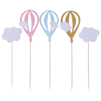 

20 Pieces Cloud Hot Air Balloon Cake Cupcake Toppers Muffin Food Fruit Picks Baby Shower Birtay Party Favors Supplies