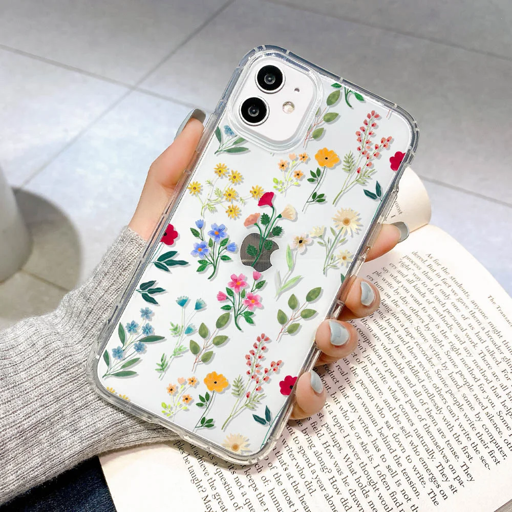 thumbnail image 1 of Flower Phone Case For iPhone 13 Case iPhone 11 12 14 15 Pro Max 12 13 Mini 7 8 Plus SE 2020 XR XS X Shockproof Clear Soft Cover, 1 of 5
