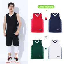 США Для мужчин трикотажные баскетбольные DIY униформа для игры в баскетбол в колледже Пользовательские Футбол комплекты быстросохнущая рубашка без рукавов Короткие баскетбольной команды костюм