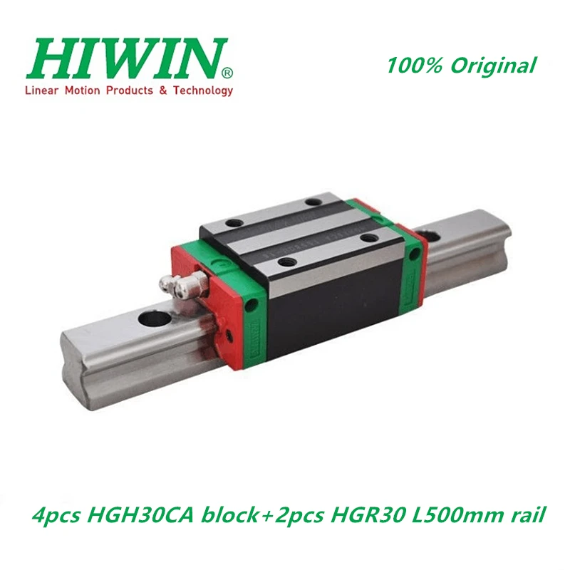 2 шт. HIWIN HGR30 L500m линейная направляющая+ 4 HGH30CA блок линейной перевозки для ЧПУ