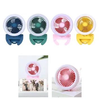 

Mini Portable Folding Fan Selfie Beauty Fill Light Fan Cooler Mobile Phone Clip with 3 Modes Speed Adjustable for Home Office