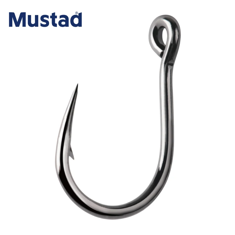 50pcs Mustad Hooks Jig Bait Deep Ocean  10827np# 4X Strong  Barbed Fishhook  Pesca Anzol Iron Board