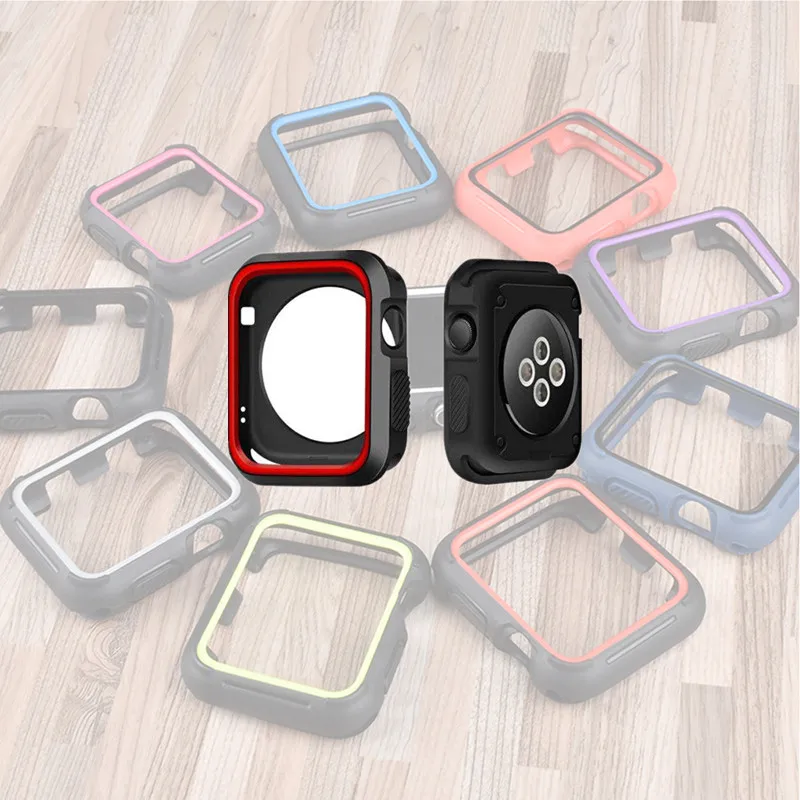 Силиконовый ТПУ спортивный чехол для Apple Watch 4 5 40 мм 44 рамка полный ударопрочный