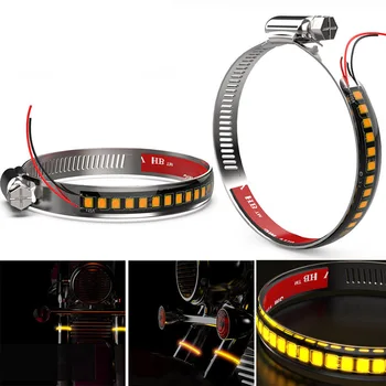 

DERI Universal Motorcycle Fork Turn Signals Light IP67 LED Strips 250mm Flashing Amber Lamp intermitente led moto frecce moto