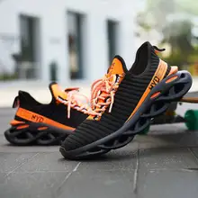 

Spring Summer Outdoor Black Men's Running Shoes Knit Comfort Sock Blade Sneakers Men Gym Shoes Lightweght Athletic Shoes Women