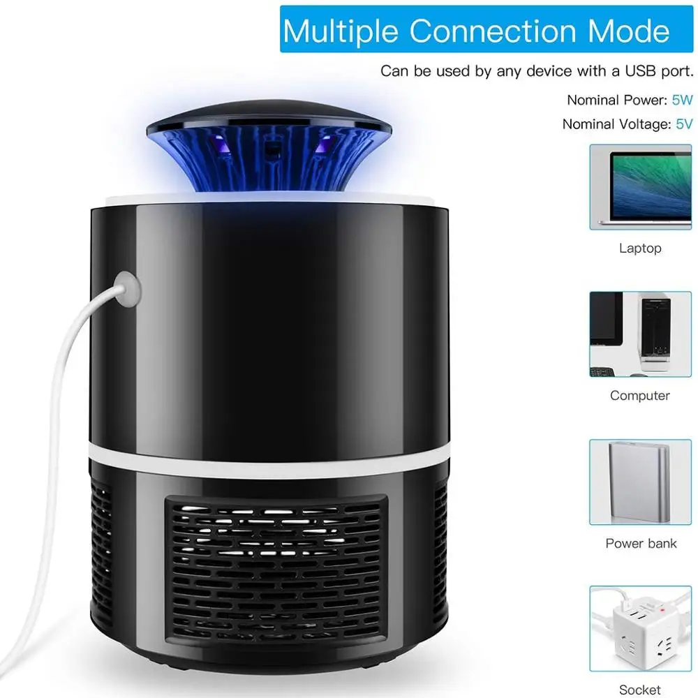 LEADLY Mosquito Killer лампа черный USB электрическая без шума излучения перезарядка