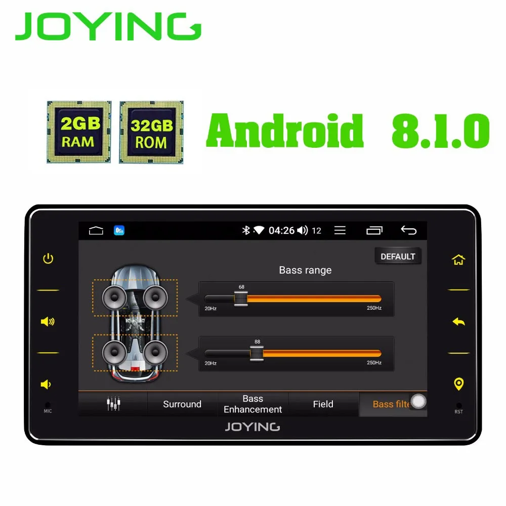  JOYING 2GB RAM 32GB ROM 6.2'' 1 DIN Android 8.1 car stereo head unit bluetooth FM radio player Mirr