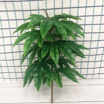 

40cm Tropical Artificial Monstera Plants Fake Silk Small Tree Leaves Real Touch Green Foliage Fake Leafs For Office Home Decor