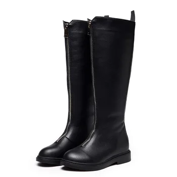 

MXHY girls long boots 2019 spring and autumn and winter new big children's fashion wild boots children plus velvet high boots