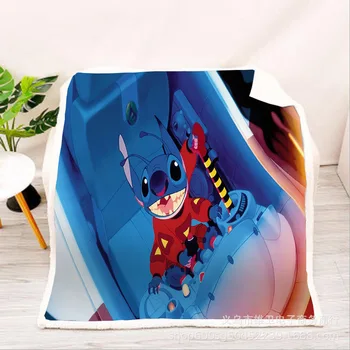 

Kids Anime Stitch 3D Blanket Fleece Cartoon Art Print Children Warm Bed Throw Blanket newborn bayby Blanket style-03