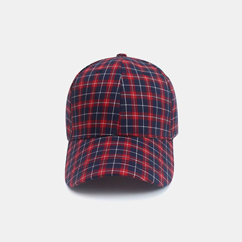 Color Plaid Men's Baseball Cap Unisex Snapback Bones Cap male Gorras Hombre Cotton Dad Hat Casquette Casual Women's baseball Cap 4