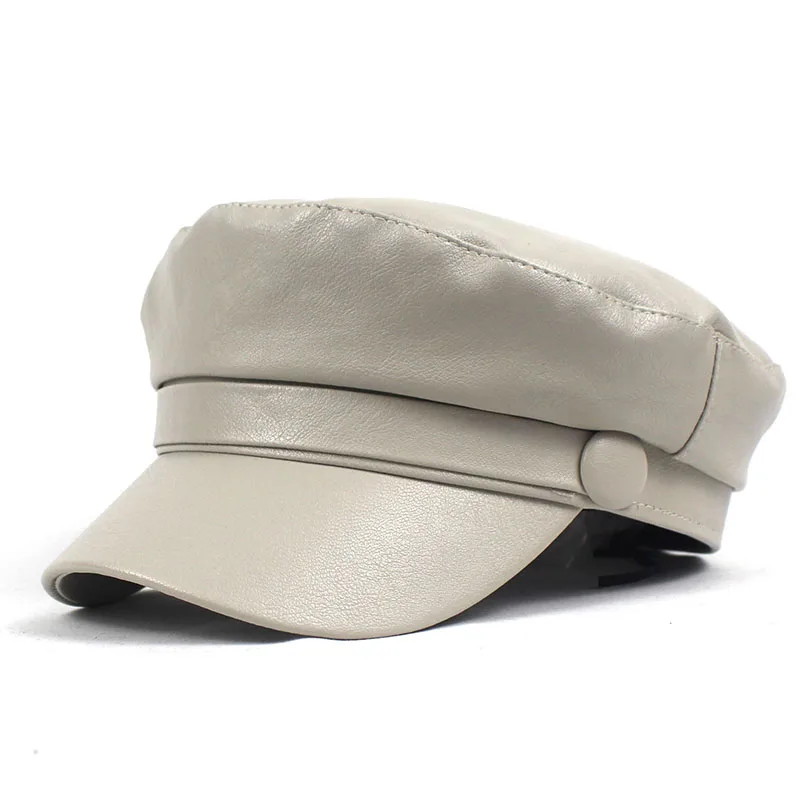 Lanxxy, одноцветная кожаная кепка s, винтажная, ПУ, военная Кепка, женская, модная, Casquette Gorras, плоская кепка, шапки для женщин