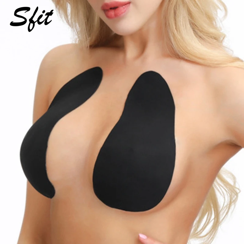 

Sfit Women Nipple Covers Silicone Reusable Waterproof Adhesive Invisible Lift Up Breast Sticker Invisible Bra for Party Dress