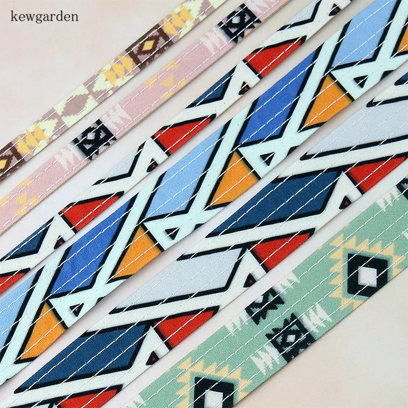 

Kewgarden DIY Bowknot Pet Collar Accessories 1" 3/8" Geometric Plaid Fabric Layering Cloth Ribbon Handmade Tape Webbing 6 Meters