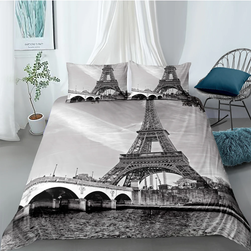 Eiffel Tower Bedding Set King Size 