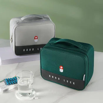 

Thickened Large Capacity Layered Medicine Box Home School Portable Waterproof Fabric Medicine Cabinet Storage Box First Aid Kit