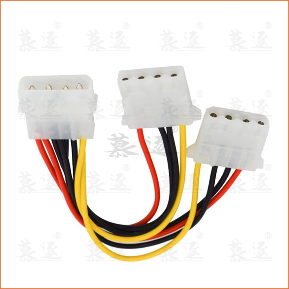 18AWG 8 дюймовый компьютерный блок питания IDE 4 контактный Molex LP4 штекер на 2 x