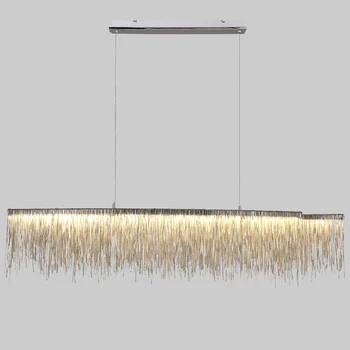 

Creative Fringed Pendant Lamp Aluminium Chain Led Pendant Light Drop Hanging Light Post-modern Pendant Light For Resturant