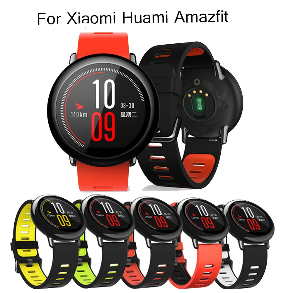 22mm Sports Silicone Wrist Strap bands for Xiaomi Huami Amazfit Bip BIT PACE Lite Youth Smart Watch Replacement Band Smartwatch | Наручные