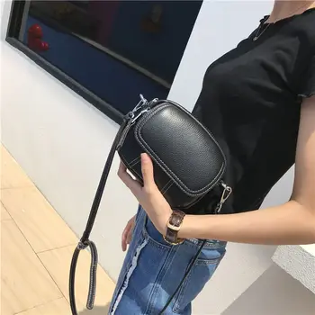 

WOMEN'S Leather Bags Classic Style Fashion Women's Full-grain Small round Bag Shoulder Bag Bag