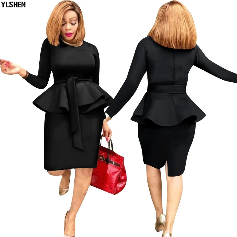 African Dresses for Women Dashiki 2019 New African Clothes Bazin Riche Sexy Slim Long Sleeve Robe Africain Grown Africa Dress 10