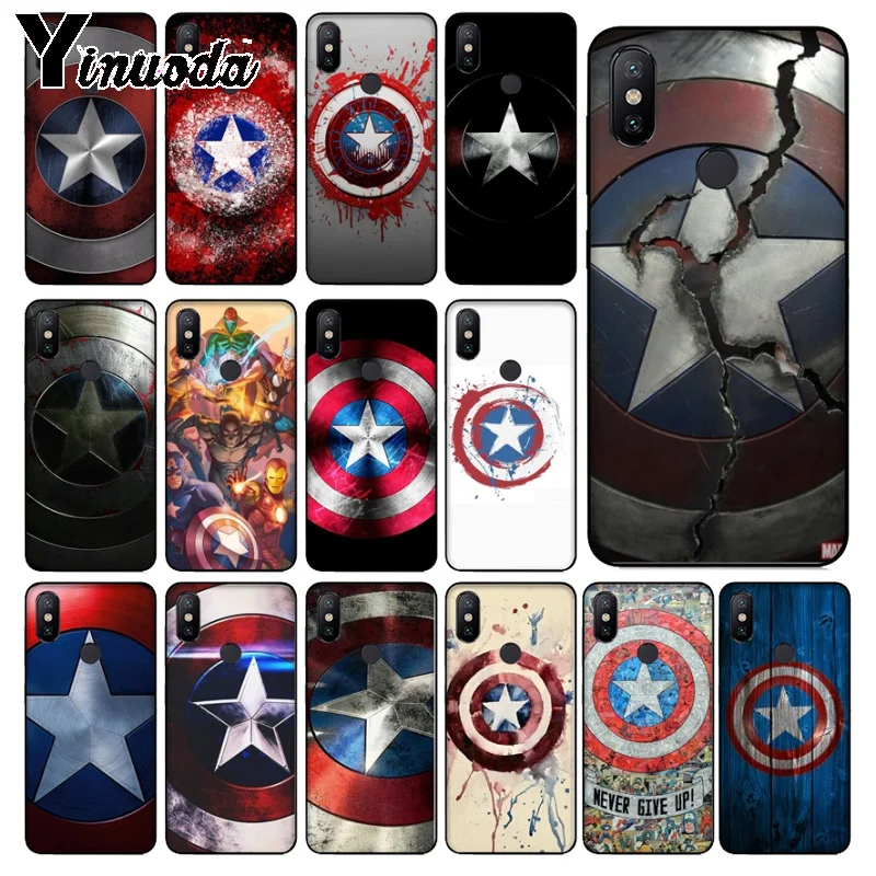 

Yinuoda Captain America Shield Marvel Phone Case for xiaomi redmi 7 5plus 6pro 6a 4x go note5 note7 note6pro mi8se 9se coque