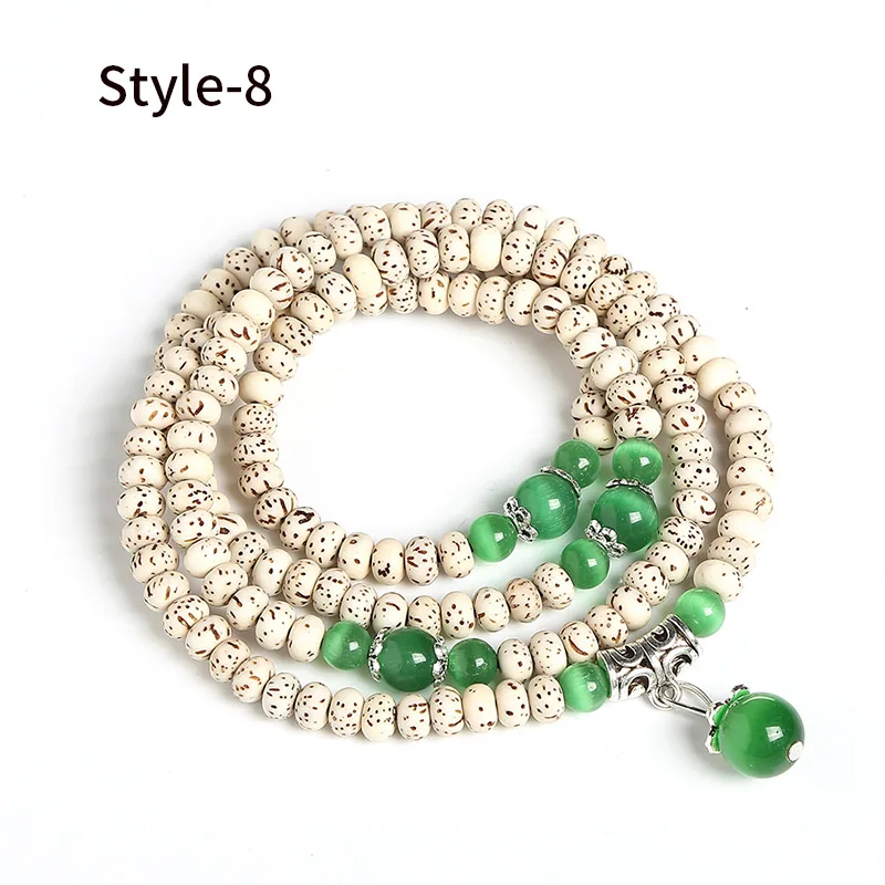 JD дизайн натуральный корень дерева Бодхи бусы браслет ожерелье буддийские молитвенные бусы браслет для женщин йога медитация балансировка - Окраска металла: Style 8
