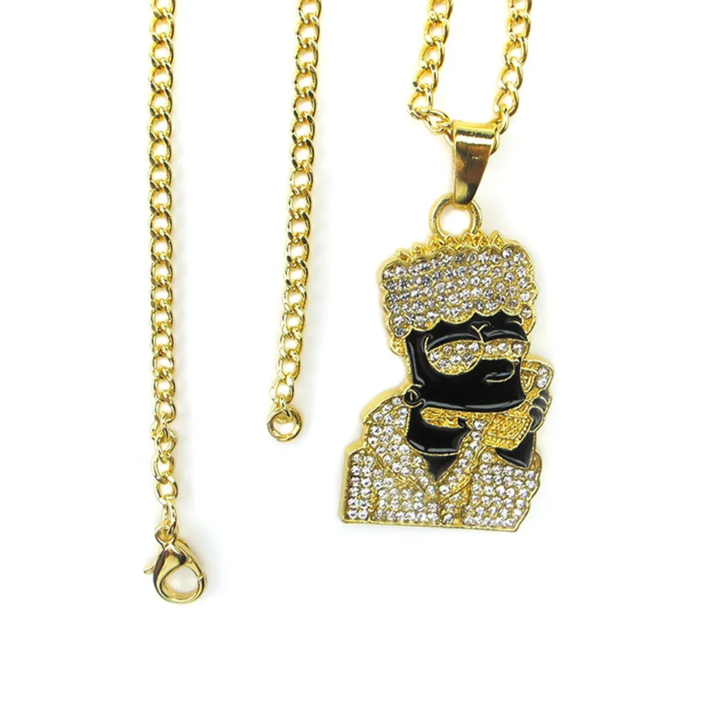 Хип-хоп Симпсон капельного масла мультфильм аниме кулон ожерелье очаровательные