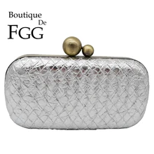Бутик De FGG Блестящий серебряный PU женский металлический клатч вечерние сумки и кошельки Женская Повседневная сумка через плечо с цепочкой