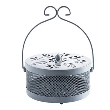 

Safe Iron Art Heat Resisting Tray Hanging Sandalwood Garden Ember Holder Vintage Home Fire Prevention Large Mosquito Coil Box