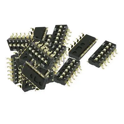

28 Pcs 2.54mm Pitch 6 Position Slide Style DIP Switch Black