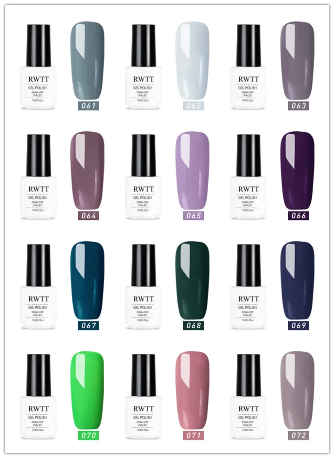 Suit 6-061-072 12 шт./компл.) RWTT набор гель-лаков для ногтей УФ-светодиодный светильник дизайн акриловый Фрезер для ногтей cо шлифовальными расширением цвет для ухода за ногтями Маникюрный набор - Цвет: Suit 6-061-072