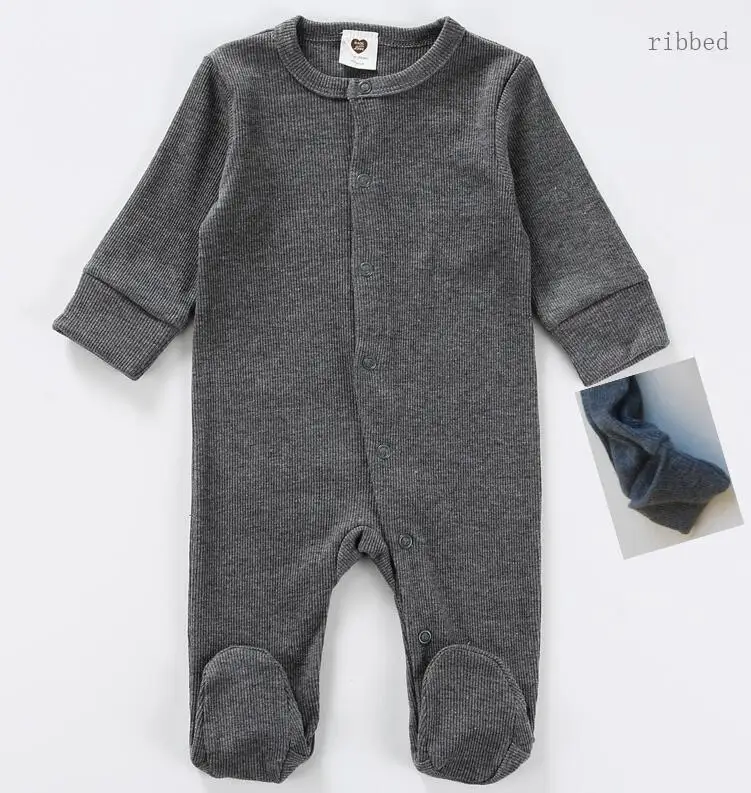 grey melange Детский комбинезончик пижамы детская одежда с длинными рукавами детская одежда для малышей; детские комбинезоны; комбинезон для мальчиков; Для мальчиков и девочек одежда Детский комбинезон Круглый воротник - Цвет: grey melange
