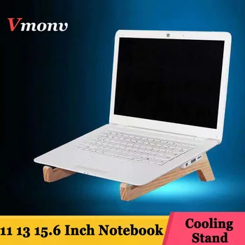 

Vomnv Wood Laptop Stand Increased Height Stand for Macbook Air Pro 13 15 Inch Vertical Base Cooling Notebook Desk Holder Mount