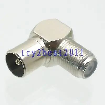 

DHL/EMS 50 pcs Adapter connector F TV jack pin to IEC PAL DVB-T plug COAXIAL right angle -C1