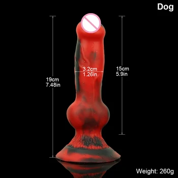 Realistic Animal Dog Dildo Silicone Long Penis Colorful Red Black Big Sucker Cock Anal Sex Toys For Men Women Vagina Masturbator 4