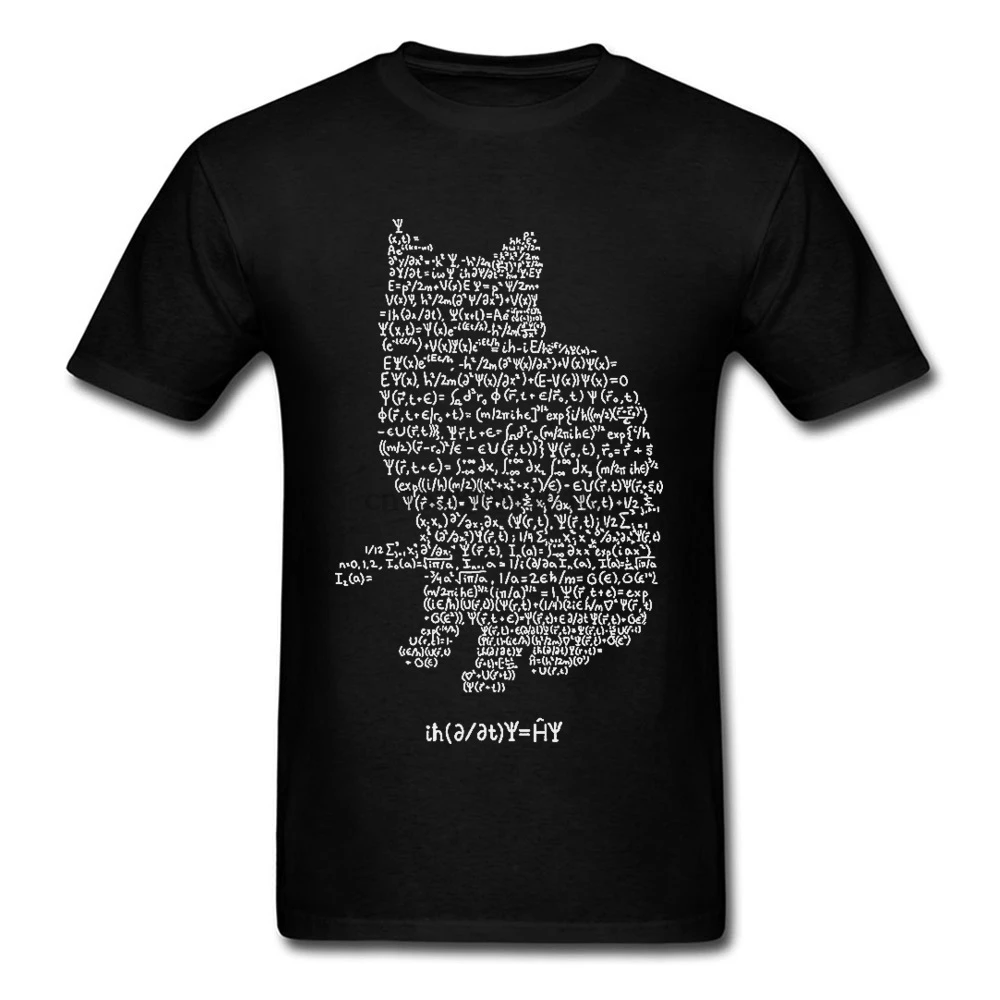 

Maxwell Cat Quantum Mechanics Equation Theory T Shirts Physics and Mathematics Math Funny Cat Tshirt Oversized Men Europe Size