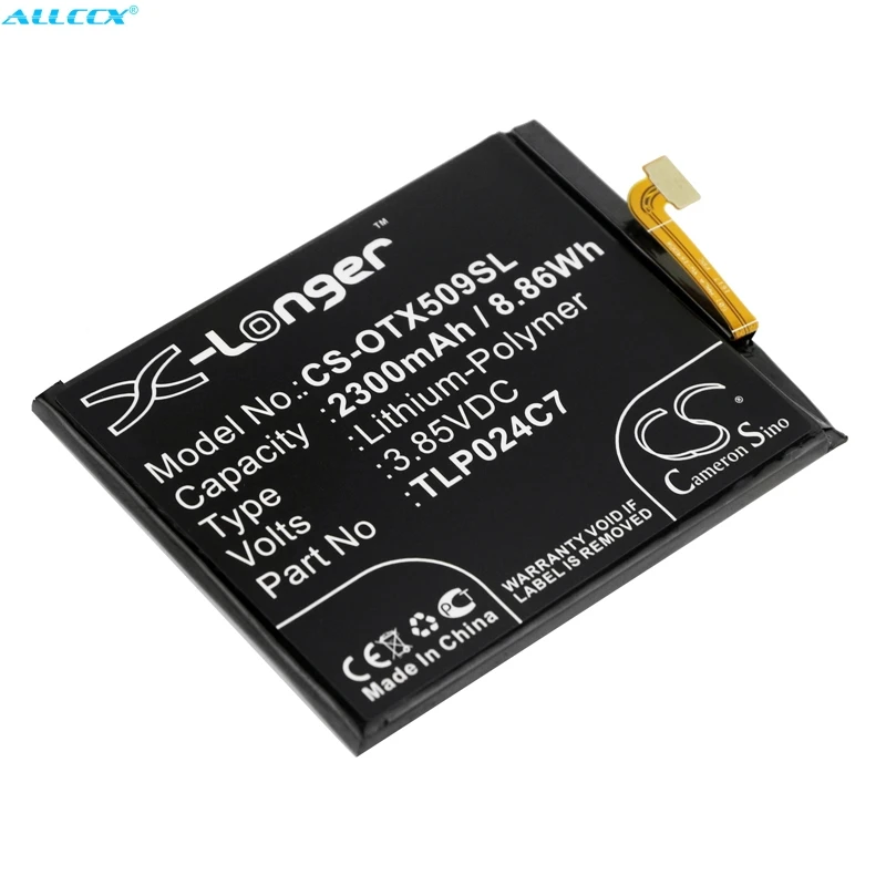 Кэмерон китайско 2300 мА/ч, Батарея TLP024C7 для Alcatel Работает с любым оператором, 1X, 1X Две сим-карты, 1X Dual SIM LTE, 1X LTE, 5059J, 5059 T, 5059X, TCL AU5A плюс
