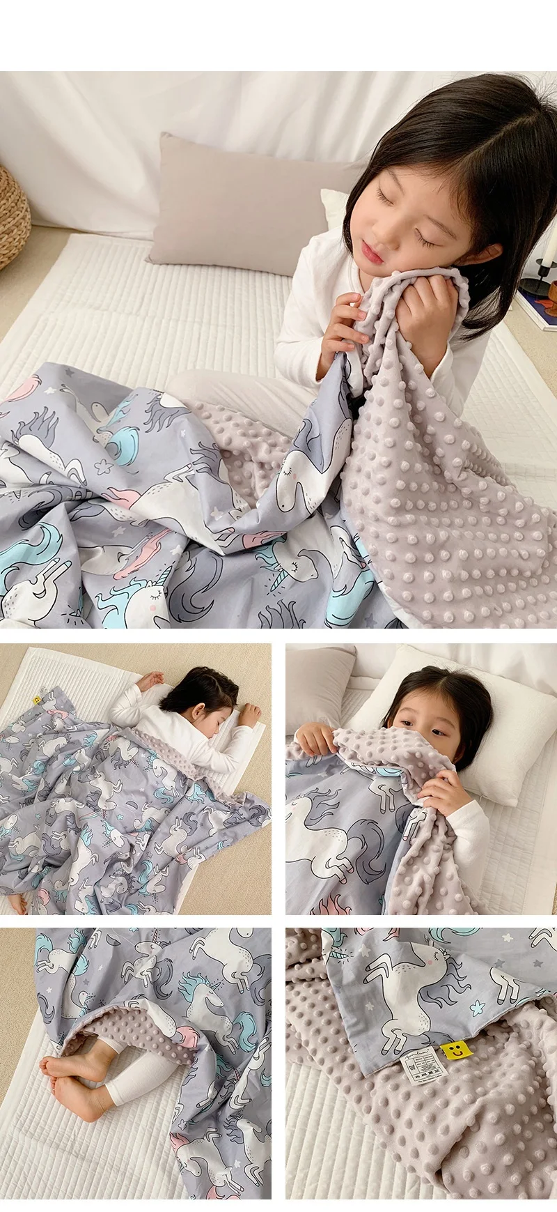 Popular dos Desenhos Animados do Bebê Carrinho de Bebê ao ar Agradável-olhando Adorável Animal Terra Cobertor Verão Aircondition Swaddle Livre Feijão Veludo Alisamento 6 Cobertores e mantas